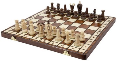 Wegiel Handmade Royal 36 European Chess Set - Wooden 14.2 Inch Board Hornbeam...