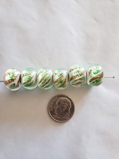 Lampwork Glass Foil Beads Lot Of 6 PC A11 