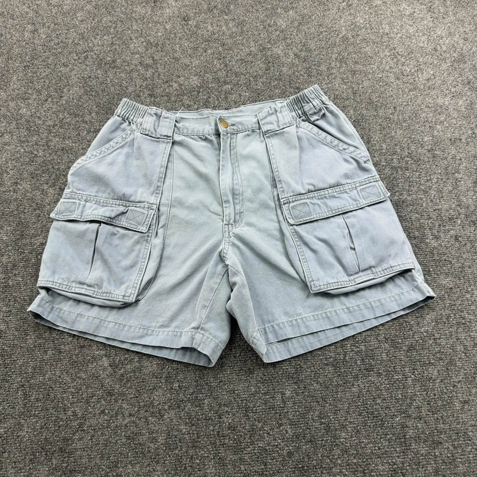 Redhead Cargo Shorts Mens 34 Blue Cotton Canvas Elastic Waist Outdoor Gorpcore