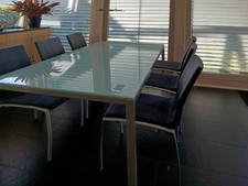 Esszimmer-Tisch Glas BoConcept Dän. Design 180x90 & 6 passende Stühle