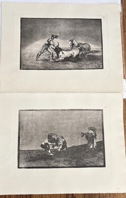 2 Goya Prints La Tauromaquia Plate 9  And 16 Modern