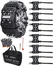 6tlg Schneeketten Set Auto Stabile Anfahrhilfe Reifenkette Winter Eis Schnee