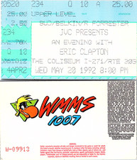 ERIC CLAPTON CONCERT TICKET STUB, 5/20/1992, THE COLISEUM