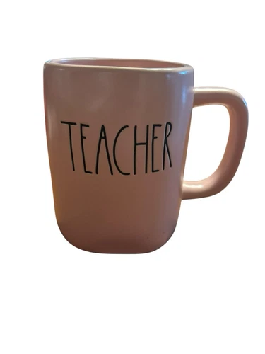 Rae Dunn by Magenta Mug "TEACHER" Large 16 oz Pink Coffee, Tea and Cocoa Mug