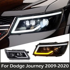 For 2009-2020 Dodge Journey Black DRL Light Tube LED Signal Projector Headlights