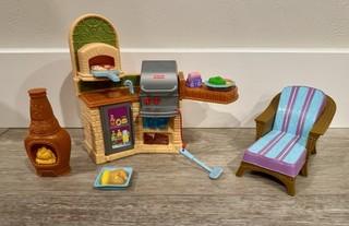 2010 FISHER PRICE Loving Family Outdoor Kitchen Dollhouse Furniture BBQ