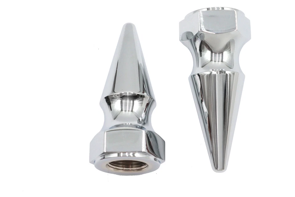Kit de tuercas de eje cromado V-Twin 44-0647 estilo lucio para eje roscado de 3/4" Foto 2 de 4