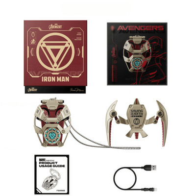 Marvel MR28 Iron Man Earphones Semi-in-Ear Noise-Cancel Gift Set w/ Stand