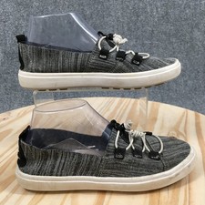 Khombu Ava Shoes Womens 7 Slip On Casual Loafer Sneakers Gray Black Fabric