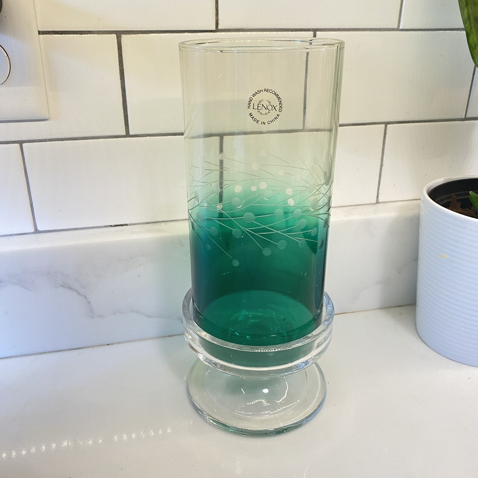 RARE Lenox Christmas Yuletide Gems Ruby Hurricane Emerald Glass Candle