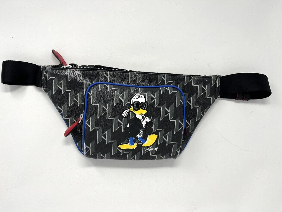 Karl Lagerfeld x Disney Pato Donald Bolso Cinturón Hombre - Negro - Raro Foto 2 de 4