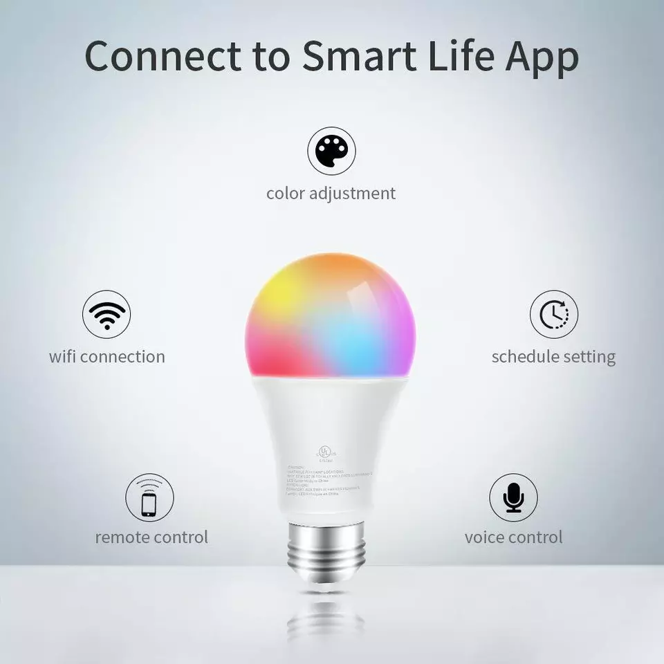 ⭐ Wifi Smart Bulb 9W E27 B22 Multi-Color LED Lamp Amazon Alexa Google App CCT - Image 2 of 4