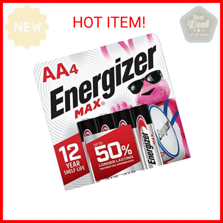 Energizer AA Batteries, Max Double A Battery Alkaline, 4 Count-image