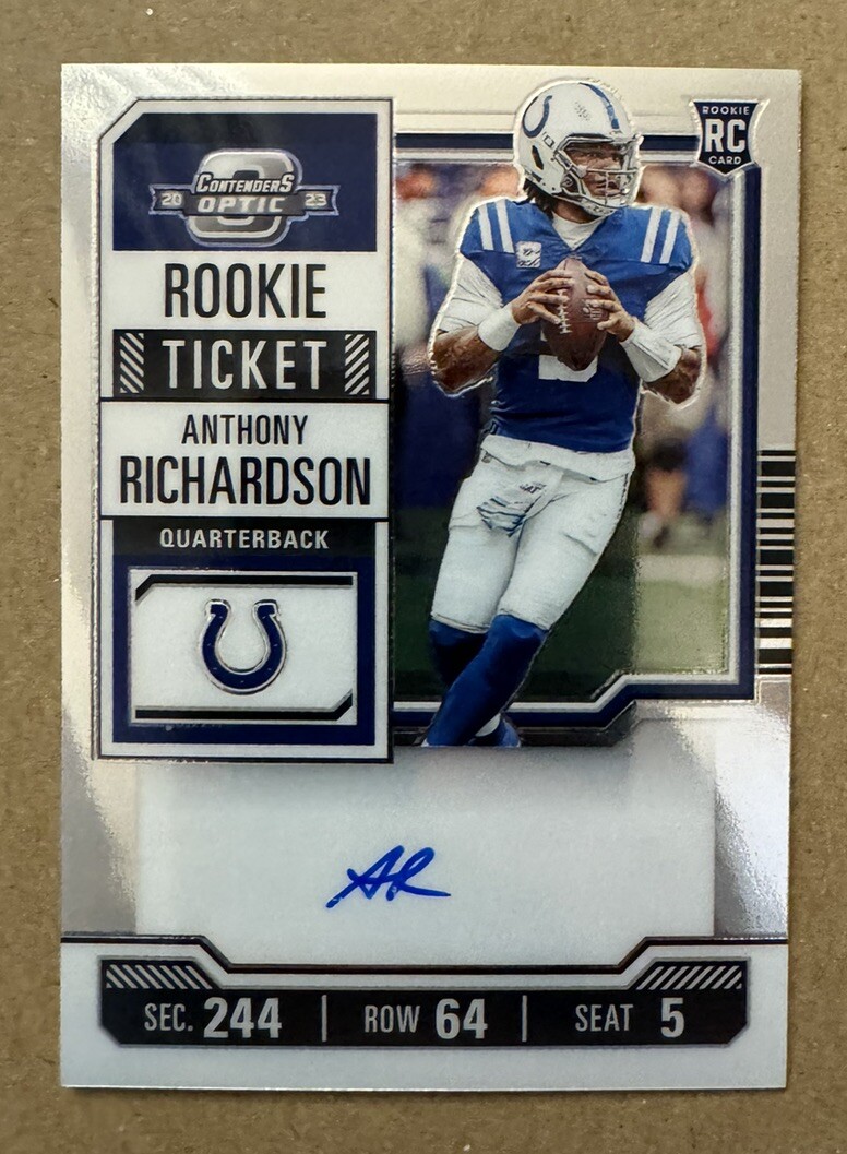 Anthony Richardson 2023 Contenders Optic #102 Rookie Ticket Auto