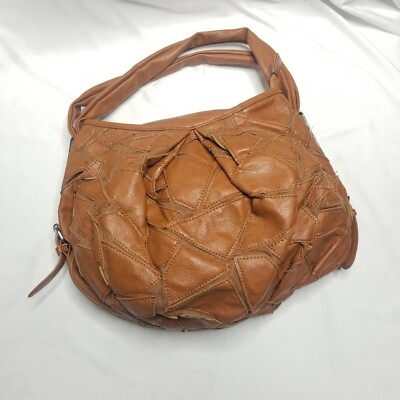 MIZTIQUE Brown Leather Hippie HOBO Satchel Purse