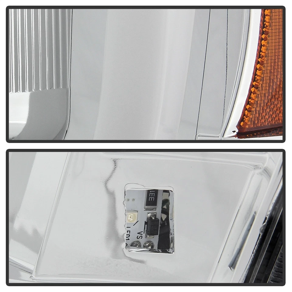 Spyder Auto 5086235 Projector Headlight Version 2 Switch Back Turn Signal Chrome - Image 3 of 4