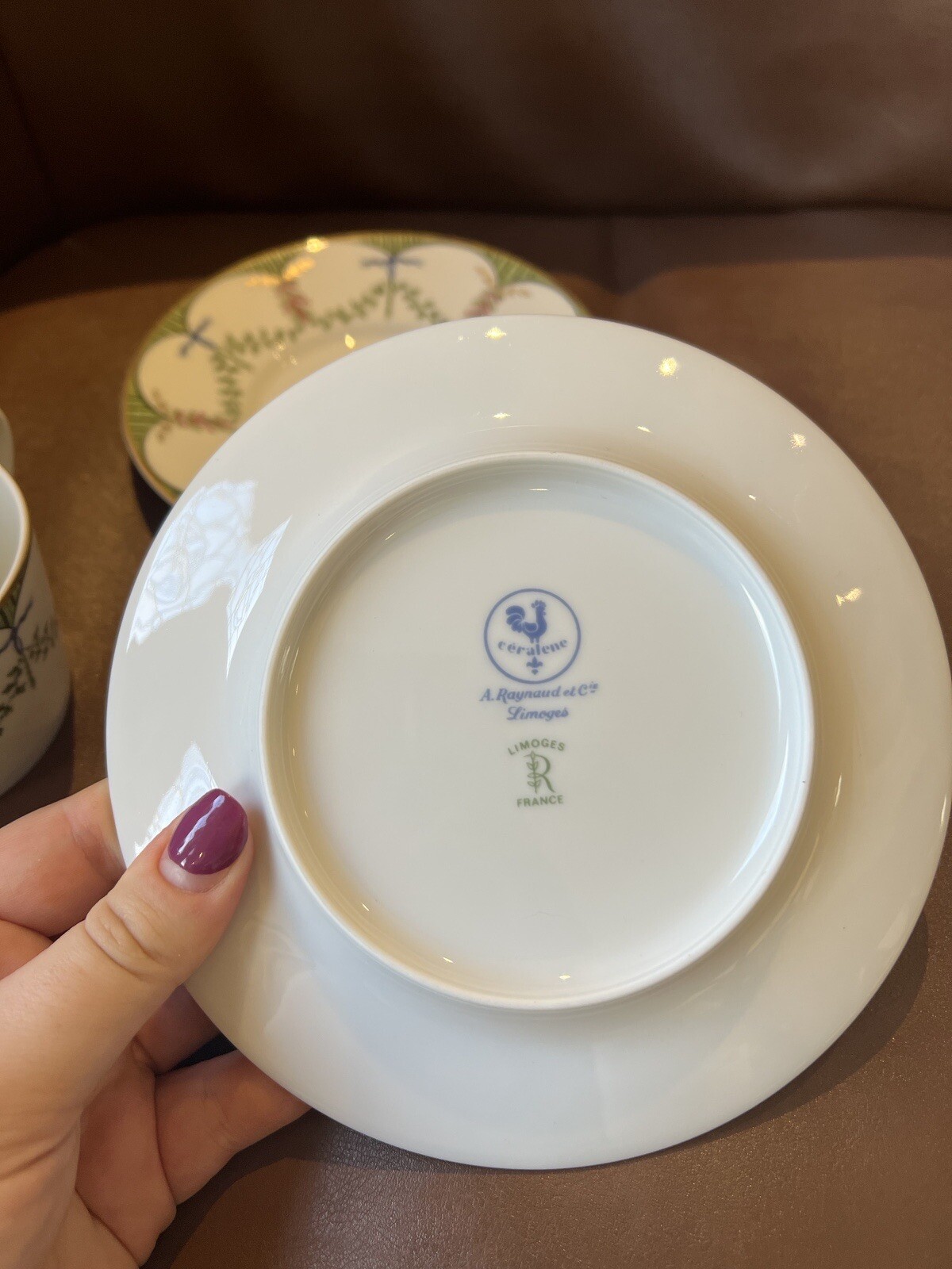 VINTAGE Raynaud Limoges Porcelain Festivities Cup & Saucer & Pastry Plate France