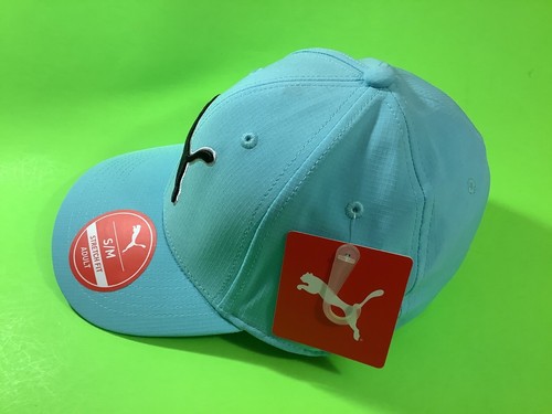 New PUMA Stretch Fit Adult Hat Size S/M Aqua Blue w/Black, White - Picture 8 of 12