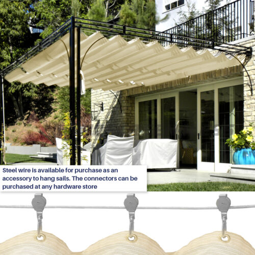 240GSM Sun Shade Sail Blue Straight Edge Finish Canopy Awning Patio 6x6 10x40'FT - Picture 5 of 9