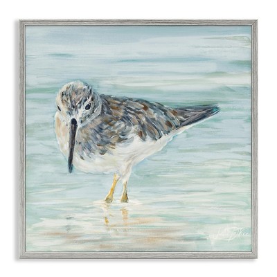 Nautical Sandpiper Shallow Beach Waters Traditional Bird, Design by Julie DeR...