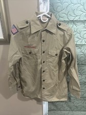 Boy Scout BSA UNIFORM SHIRT Men  s Small Long Sleeve Tan H29