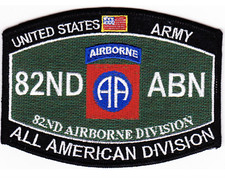 4.5" ARMY MOS 82ND AIRBORNE DIVISION ALL AMERICAN EGA EMBROIDERED PATCH