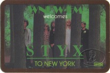 STYX 1982 PARADISE THEATER RADIO PROMOTIONAL BACKSTAGE PASS WNEW