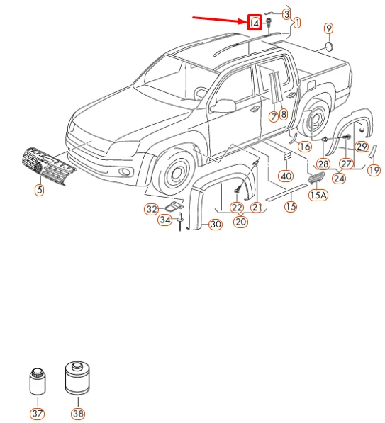 New VOLKSWAGEN AMAROK Roof Panel Blanking Bolt WHT006148 - Image 2 of 4