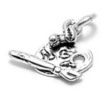 925 Sterling Silver Paintbrush Palette Charm