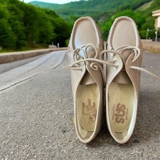 SAS Women's Size 10 Siesta Handsown Lace Up Shoes Tan Leather Made in USA
