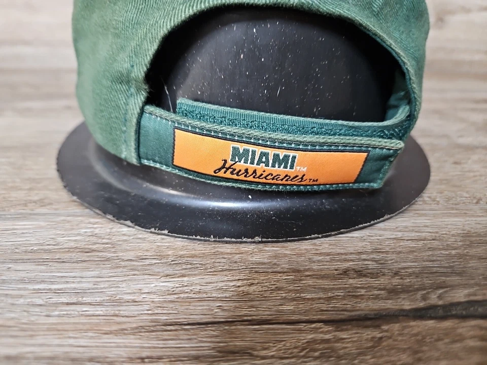 Gorra de hombre de colección MIAMI HURRICANES verde con tirantes logotipo de 3 lados HMI sombreros Foto 4 de 4