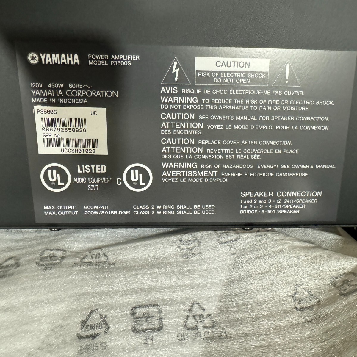 Yamaha P3500S Power Amplifier Black - BRAND NEW (Open Box Yamaha P3500S Power Amplifier Black - BRAND NEW (Open Box
