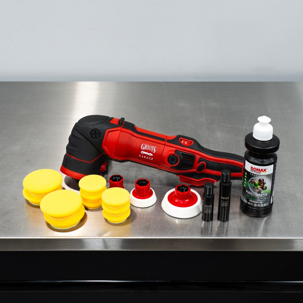 The Clean Garage Griot's Garage GR3 Mini Rotary Polisher Kit | 3 Backing Plates