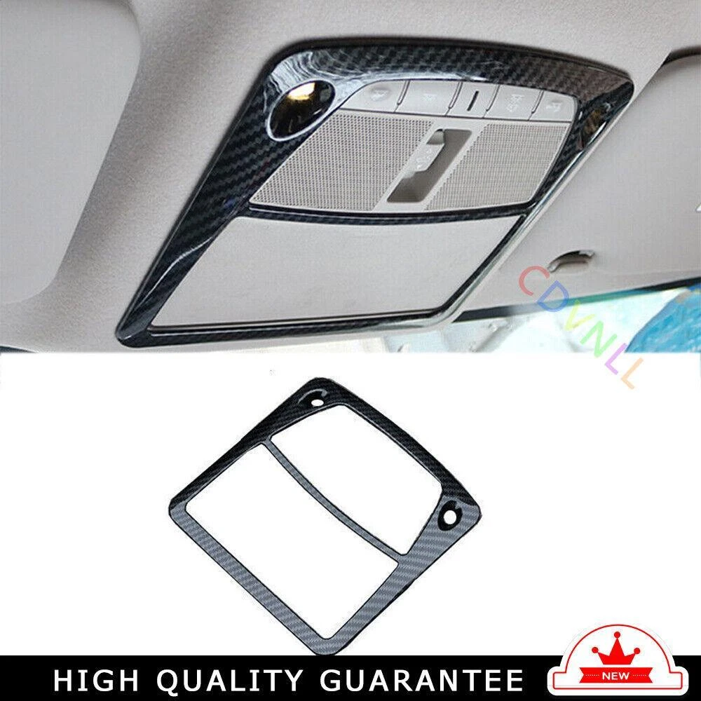 Front Reading Lamp Frame Cover Trim Fit For Nissan Sentra 2013-2019 Carbon Fiber