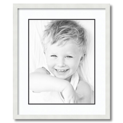ArtToFrames Matted 18x22 White Picture Frame with 2'' Double Mat, 14x18 Opening