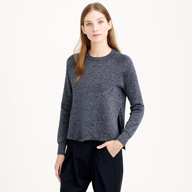 J. Crew Black Silver Metallic Split Side Sweater … - image 6