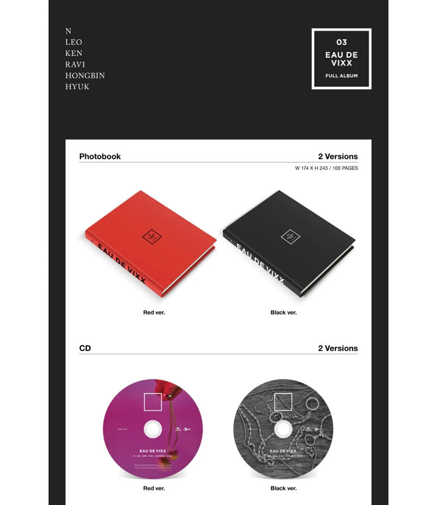 VIXX [EAU DE VIXX] 3rd Album CD+POSTER+Photo Book+Post Card+Photo