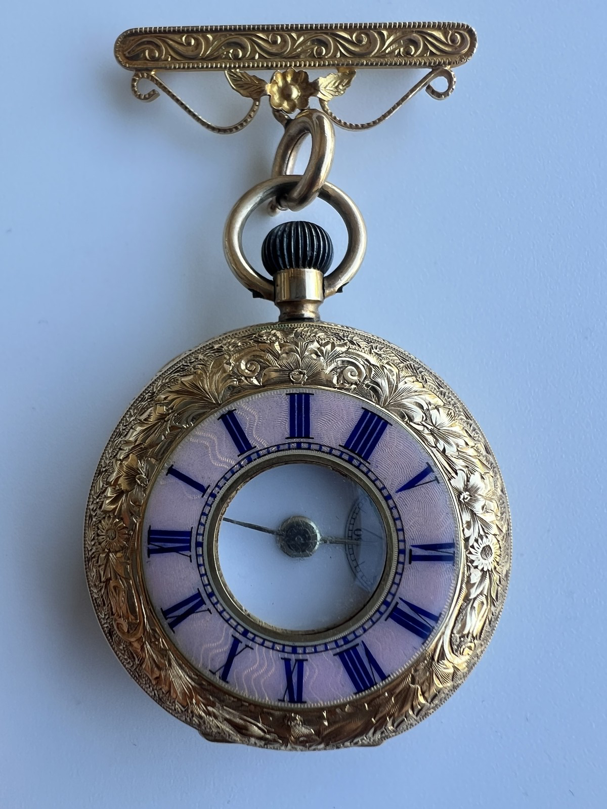 Vintage 18ct Gold English Pocket Watch 33mm 39g Solid Gold