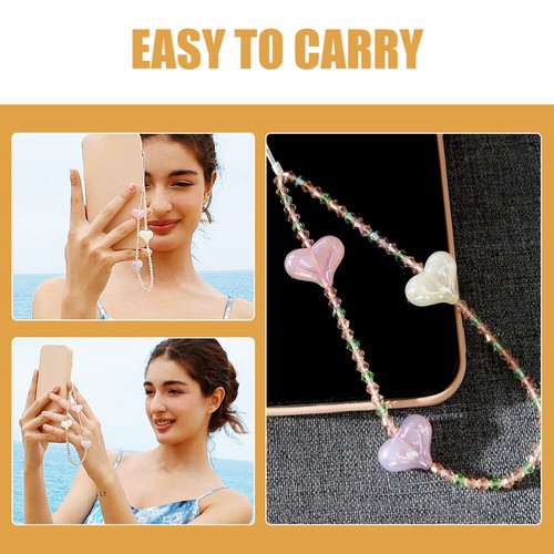 Mobile Phone Chain Girl Crystal Wrist Strap Beaded Charm Lanyard - Zdjęcie 9 z 12