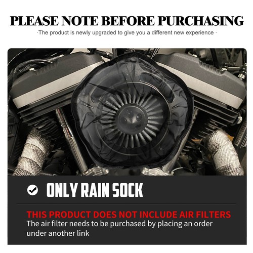 Air Filter Cleaner Protective Rain Sock Cover Fit For Harley Touring Softail - Picture 4 of 18