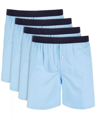 CLUB ROOM Men's Shades of Blue 8 Pack Pair Woven Boxer Underwear NEW XL
