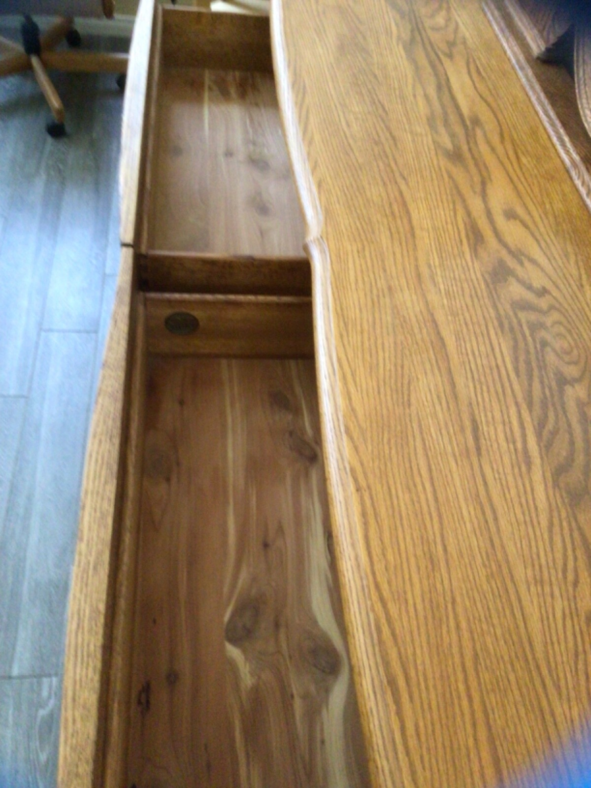 OAKWOOD INTERIORS 10 DRAWER DRESSER WITH BEVELED GLASS MIRROR