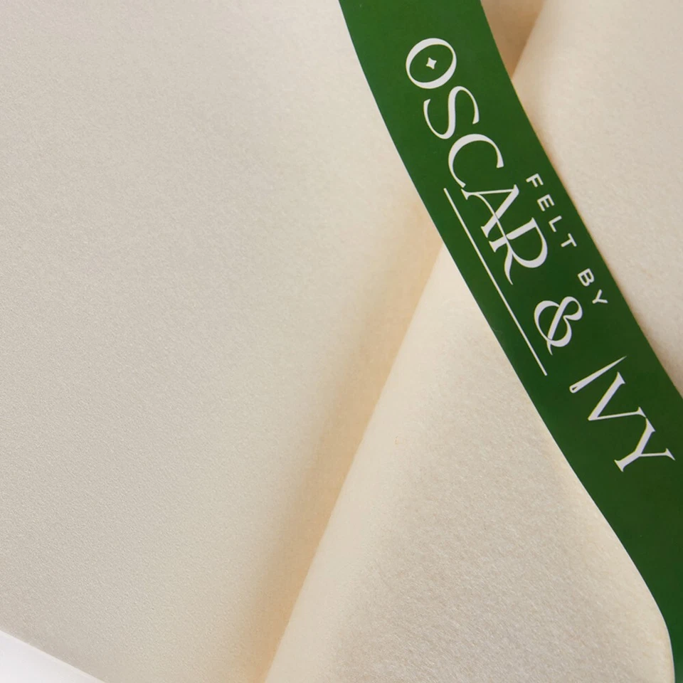 Handicraft Wool/Viscose Felt Fabric Material - Natural / Cream - Oscar & Ivy - Image 3 of 3