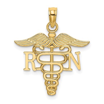 14k RN Caduceus Charm 16.2 X 19.58mm Wt 0.94gm