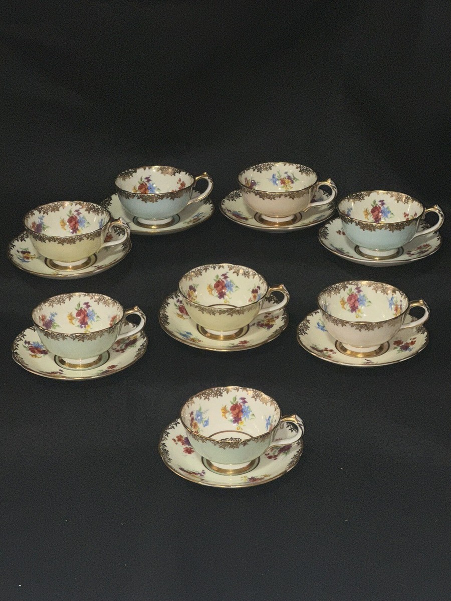 Tea Cup & Saucer Sets “PARAGON” England 4-Sets #S7959 Series
