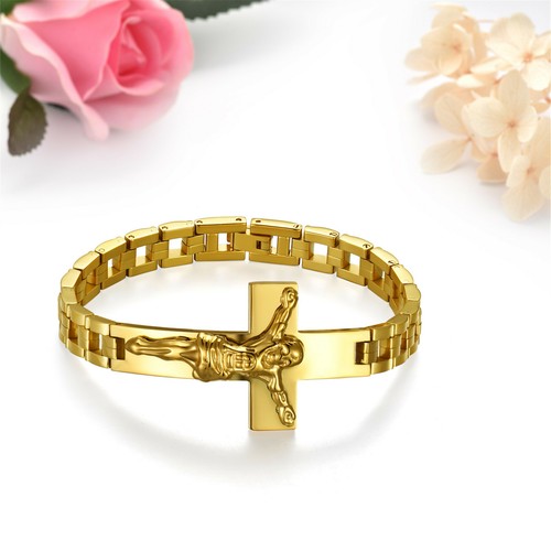 Pulsera Cadena Pulsera Cadena Regalo de Acero Inoxidable Cristo Jesús Religioso Cristo Jesús - Imagen 8 de 21