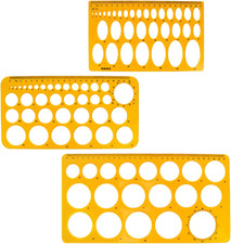 3Pcs Circle Stencils Oval Templates Plastic Drawing Templates Geometric