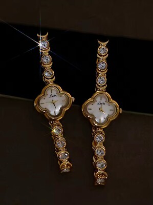 Gold Bracelet Watch For Women, Vintage Rhinestone Women  display picture 1