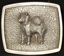 VtG 1975 BERGAMOT BRASS WORKS Husky Dog Belt Buckle USA