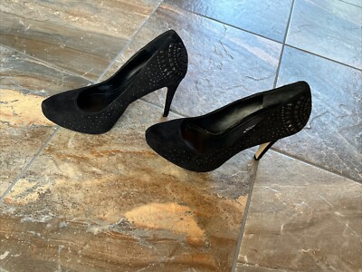 BCBG Eneration Prism Black Suede Heel Size 8M/38